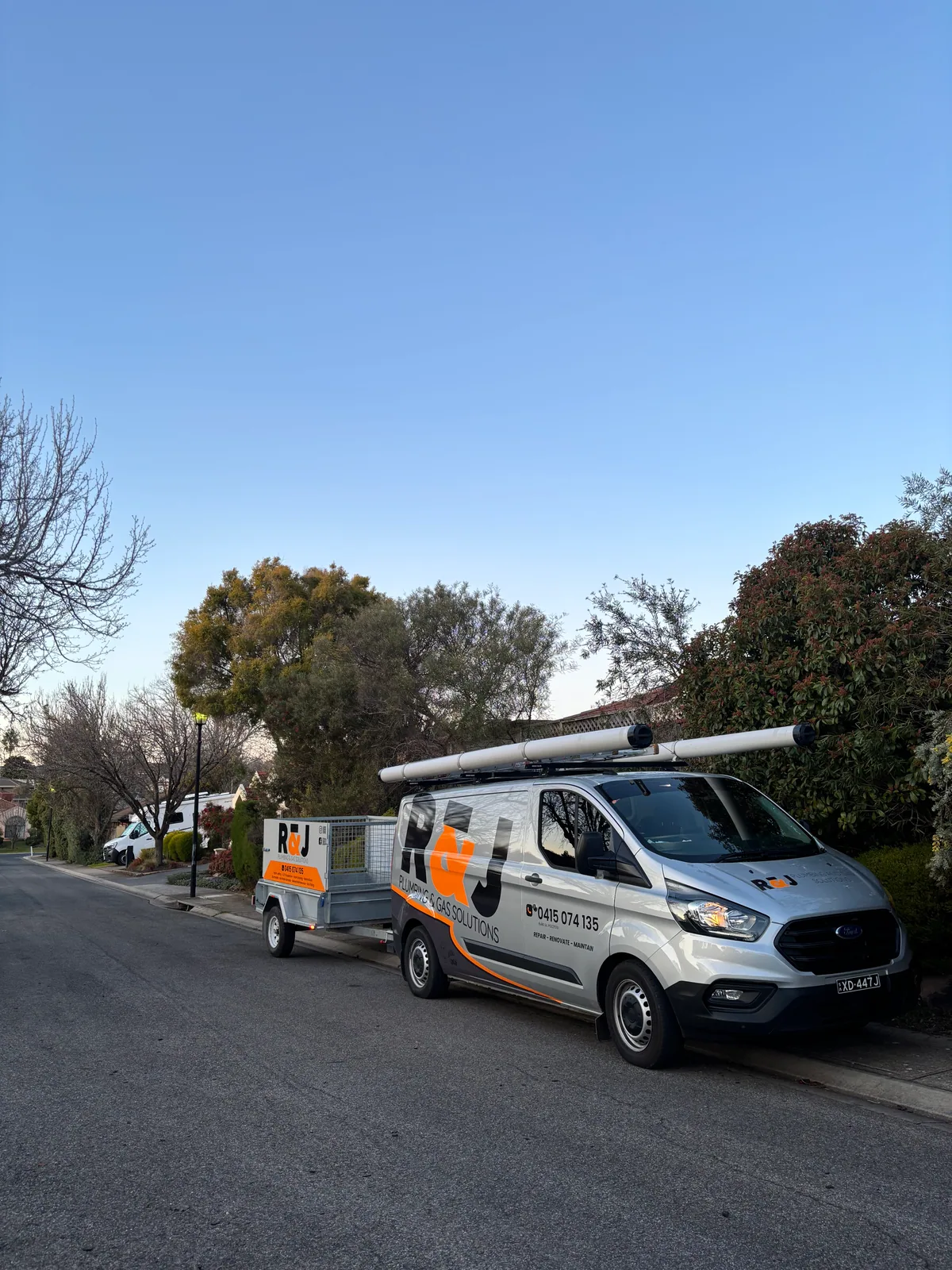 R&J branded service van and trailer